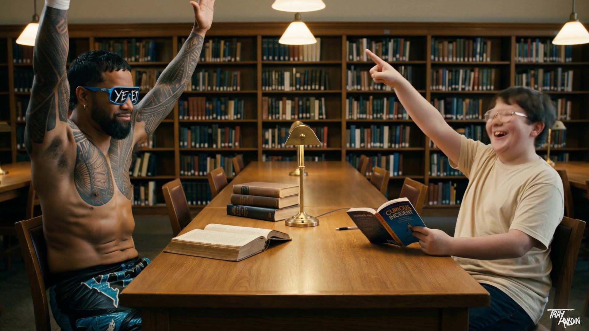 Frame from the WWE x Snickers AI spec ad